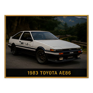 Poster Voiture de sport japonaise classique Toyota AE86 d