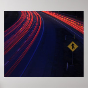 Poster Voiture Traces de signalisation