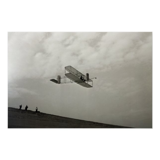 Poster Vol à voile Aviation Test de vol Frères Wright (Devant)