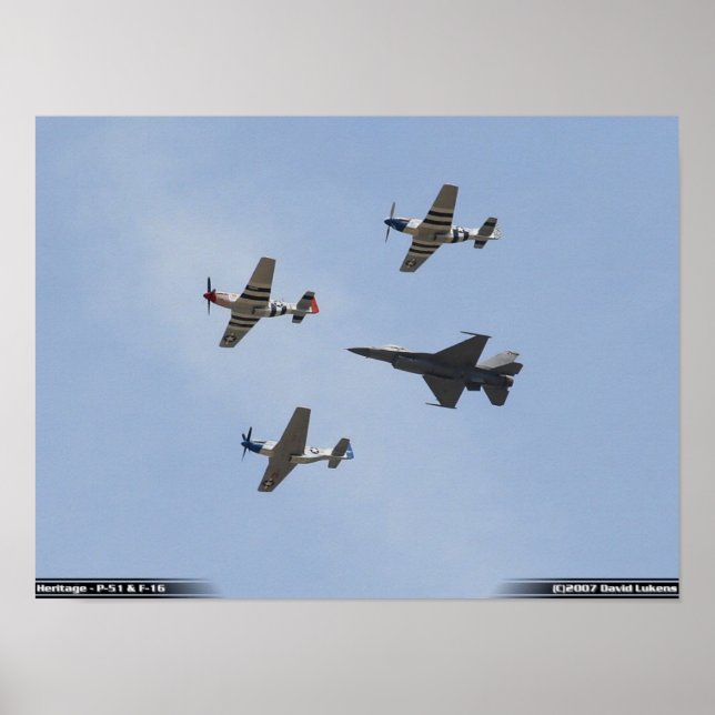 Poster Vol du patrimoine - P-51 Mustang et F-16 Falcon (Devant)