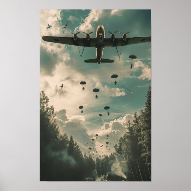Poster volant vintage de l'avion militaire de 1941 (Devant)