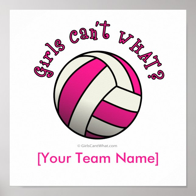 Poster Volley-ball rose (Devant)