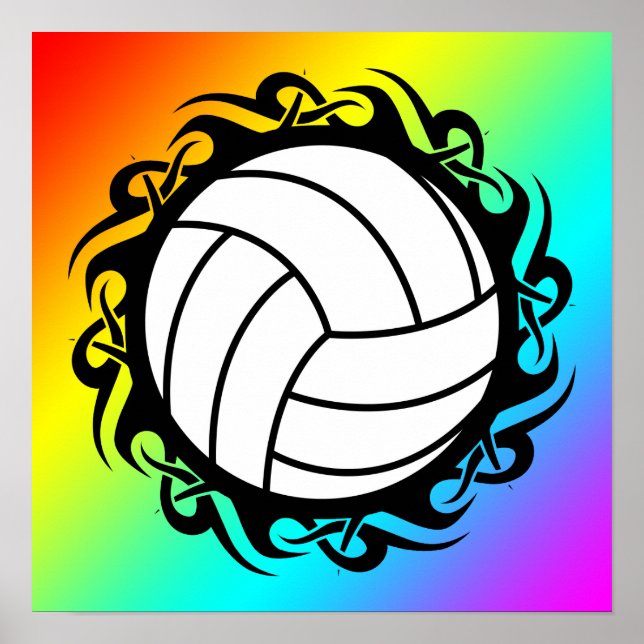 Poster volley-ball tribal (Devant)