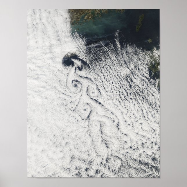 Poster Von Karmann nuages vortices (Devant)