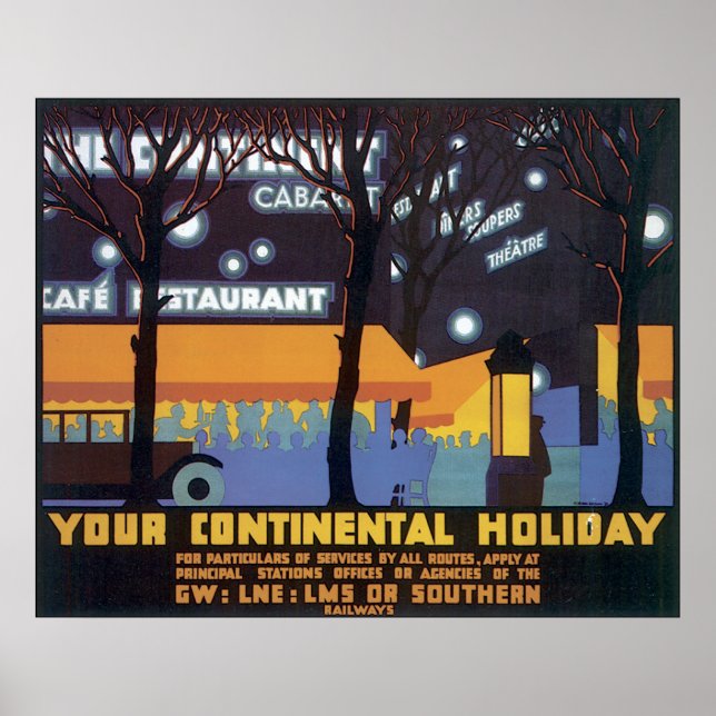Poster Vos Vacances Continental (Devant)