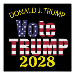 POSTER VOTE TRUMP PRÉSIDENT RÉPUBLICAIN 2024 GRAND USA