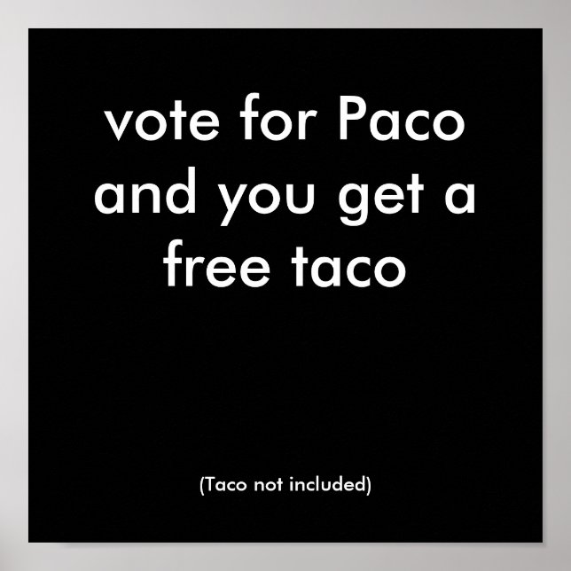 Poster voter pour Paco (Devant)