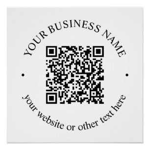 Poster Votre code QR téléchargé plus texte circulaire mod