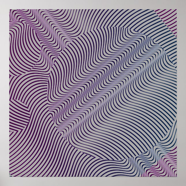 Poster Votre couleur avec Op Art Waves (Devant)