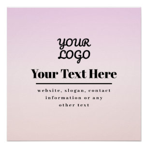 Poster Votre logo et texte   Ombré rose et pêche