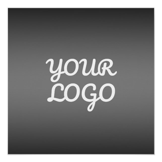 Poster Votre logo & Moderne Simple Ombre | Gris foncé (Devant)