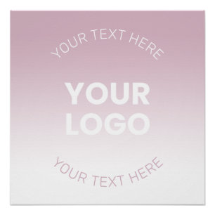 Poster Votre logo   Ombré moderne rose poussiéreux et bla
