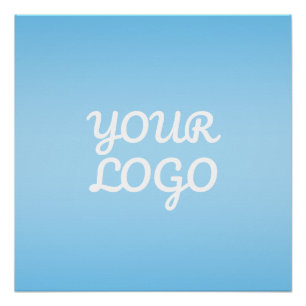Poster Votre logo & ombre simple moderne   Bleu clair