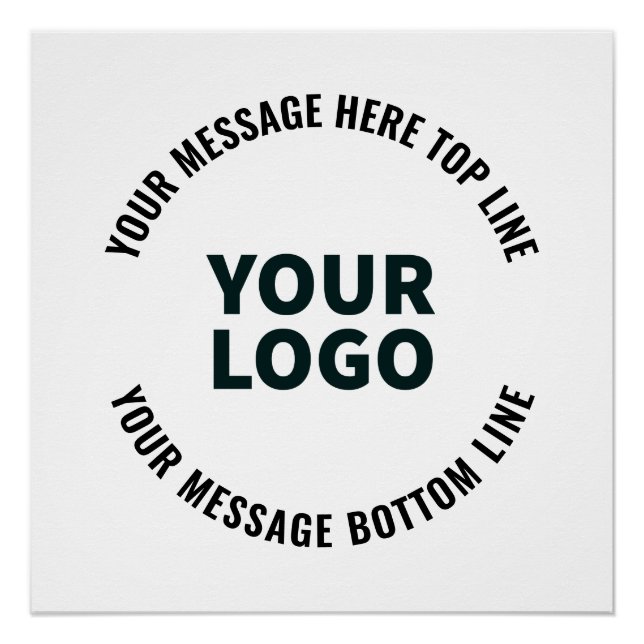Poster Votre logo ou image | Texte éditable gras (Devant)