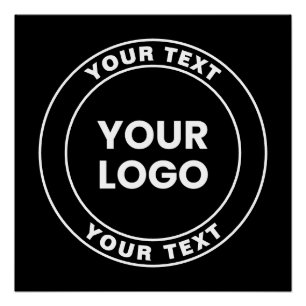 Poster Votre logo téléchargé + Texte circulaire gras