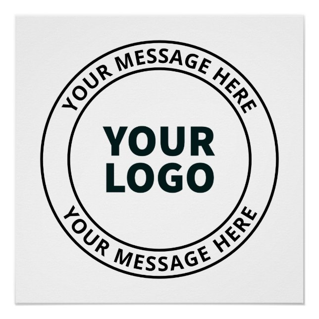 Poster Votre logo téléchargé + texte circulaire modifiabl (Devant)