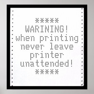 Poster Votre message sur papier informatique rétro