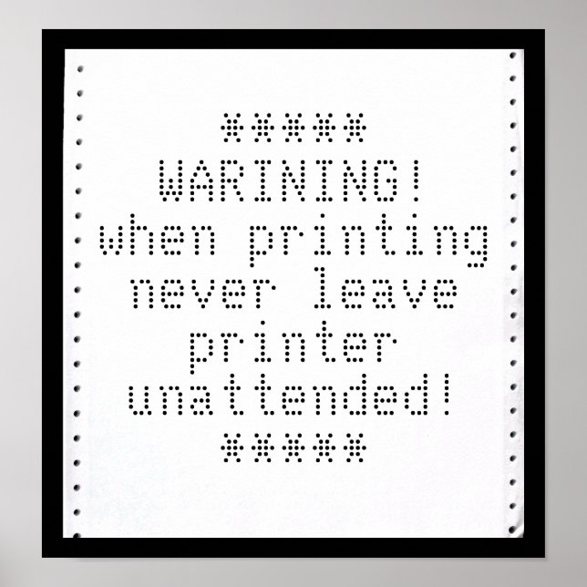 Poster Votre message sur papier informatique rétro (Devant)