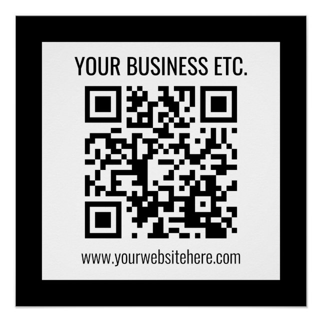 Poster Votre nom d'entreprise et code QR modifiable (Devant)
