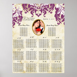 Poster Votre photo Damask Seed Chart Alphabétique