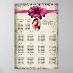 Poster Votre Photo Fuchsia Gerber Daisy Seating Chart