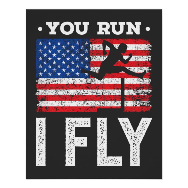 Poster Vous courez I Fly Hurdles Hurdler Track and Field (Devant)