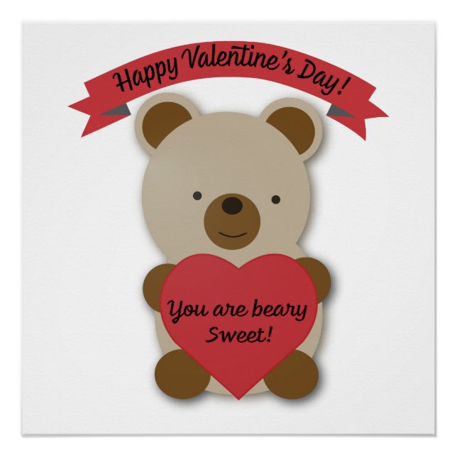 Poster Vous êtes Beary Sweet Valentine's Day Bear (Devant)