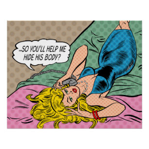 Poster "Vous m’aiderez à cacher son corps?" impression su