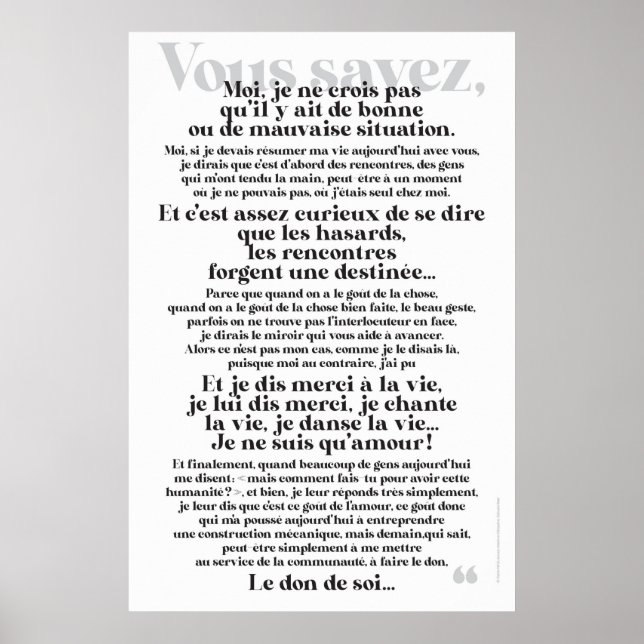Poster VOUS SAVEZ, (Devant)