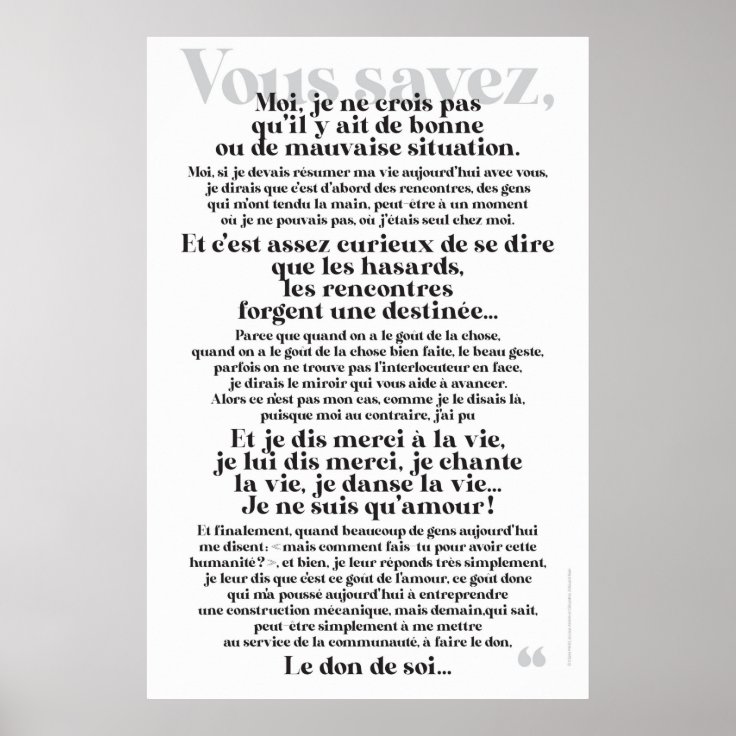 Poster Vous Savez Zazzle Fr