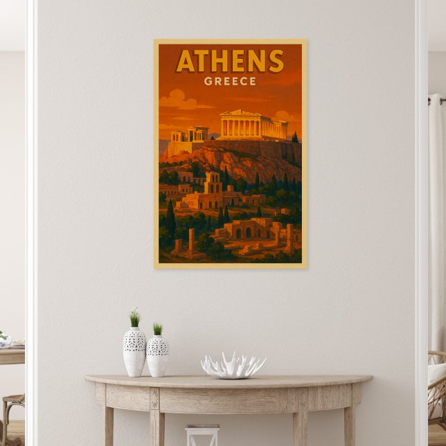 Poster Voyage à Athènes Grèce Rétro (Créateur téléchargé)