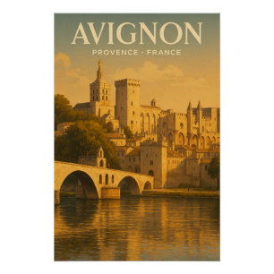 Poster Voyage à Avignon Provence France
