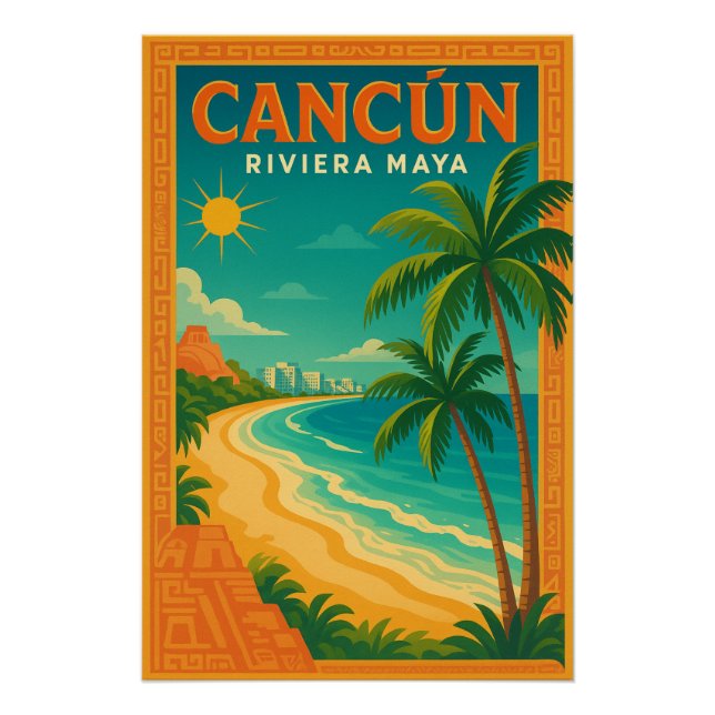 Poster Voyage à Cancún – Riviera Maya (Devant)