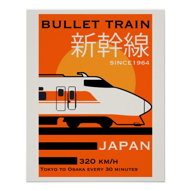 Poster Voyage au Japon Tours Shinkansen (Devant)