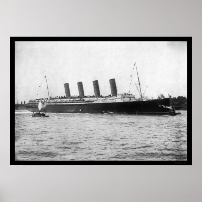 Poster Voyage de Maiden de la Lusitanie 1907 (Devant)