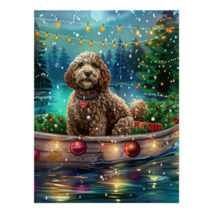 Poster Voyage de Noël Festif du Cockapoo