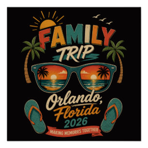 Poster Voyage en famille Orlando Floride 2026