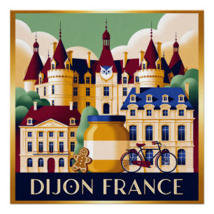 Poster Voyage Historique à Dijon France