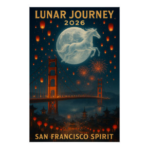 Poster Voyage lunaire 2026 – Esprit de San Francisco