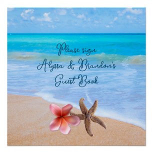 Poster Voyage Océan Signal Mariage Livre d'invité