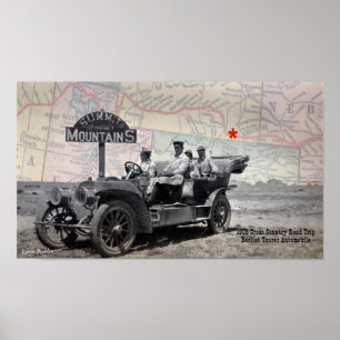 Poster Voyage par la route 1908 rocheux de Moutains de