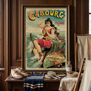 Poster Voyage Rétro, Station Balnéaire, Cabourg France