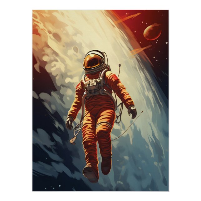 Poster Voyage spatial Astronaut (Devant)