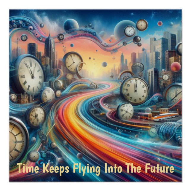 Poster Voyage sur route de déviation de temps (Devant)