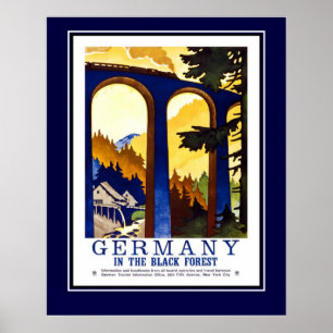 Poster Voyage vintage Allemagne La Forêt-Noire Grande Tai