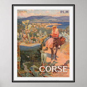 Poster Voyage vintage Corse, Ajaccio -