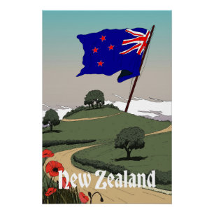 Poster Voyage Vintage Nouvelle-Zélande