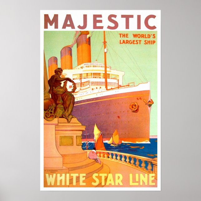 Poster Voyage Vintage, White Star Line (Devant)