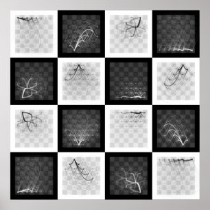 Poster Voyages d'échecs (pièces noires et blanches)