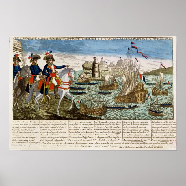 Poster Voyages et exploits du général Bonaparte 1798 (Devant)